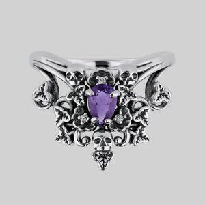 Regal Rose MALVOLIA Gothic Amethyst Ring - SIZE US9